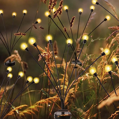 2 Pack Solar Powered Firefly Lights Waterproof